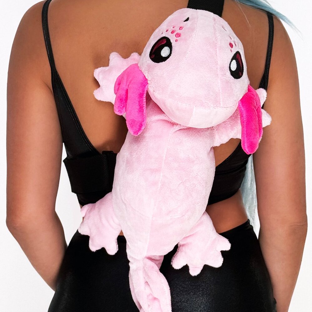 NEW  SPOOKYVILLE CRITTERS - Axolotl Plush Sling Backpack